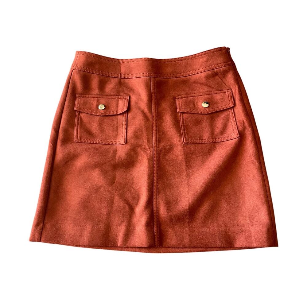 Faux Suede Loft Mini Skirt Petite Size 6 Business Casual, Retro Casual Office